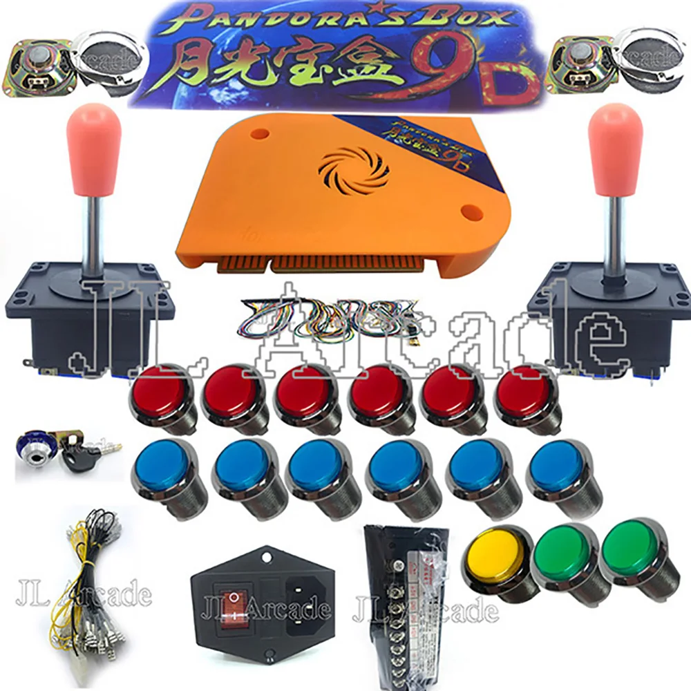 

New Arrival DIY kit with Original Pandora Box 9D PCB 2222 in 1 Board joystick LED button For HDMI/VGA Arcade Game Machine