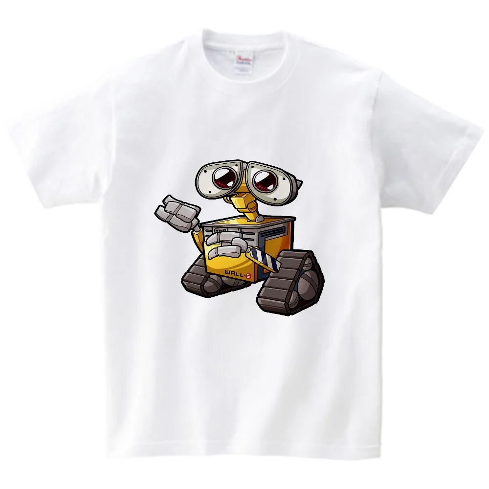 Принт в виде робота, Забавные футболки, детские футболки с коротким рукавом, футболка с роботом, Детская летняя футболка, разноцветная Одежда для мальчиков и девочек