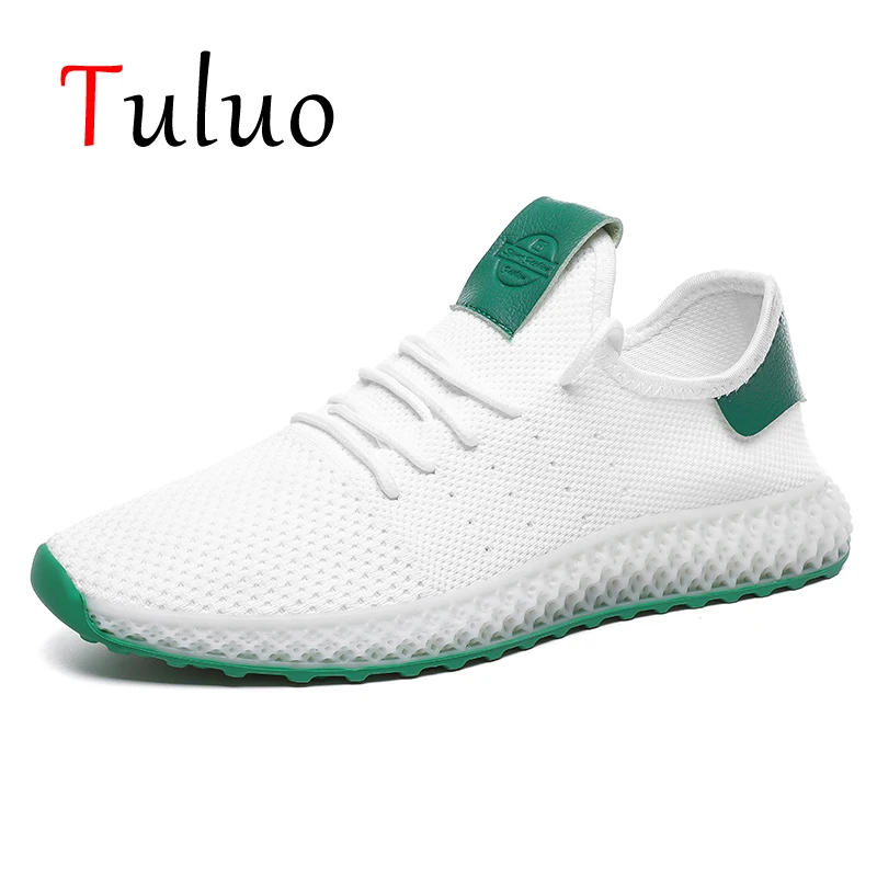 

TULUO White Green Sneakers Mens Running Shoes Breathable Outdoor Jogging Sport Shoes Comfortable Male Trainers Zapatos Hombre