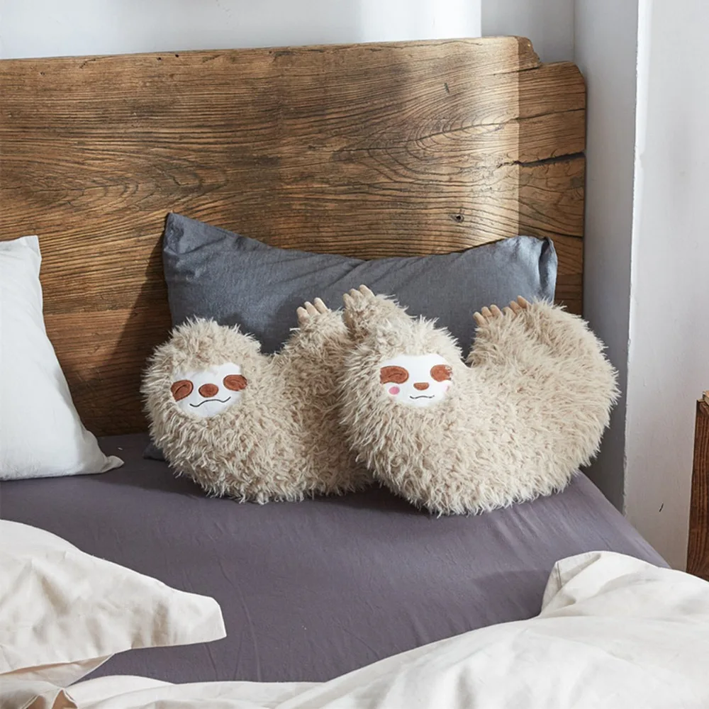 

1 pc Ins simulation animal sloth pillow plush toy creative children doll cute expression lazy pillow sofa bedroom pillow