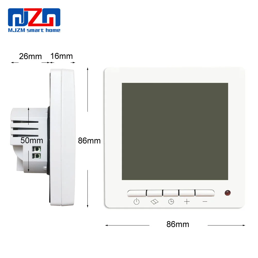 MJZM 16A02-7 электрический подогрев пола регулятор пола термостат для комнаты цифровой регулятор температуры с внешним зондом