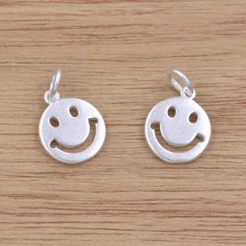 

10pcs) New Silver Color Funny Smile Face Happy Emotion Charms Dangle Pendant for Bracelet Necklace Fashion Jewelry DIY