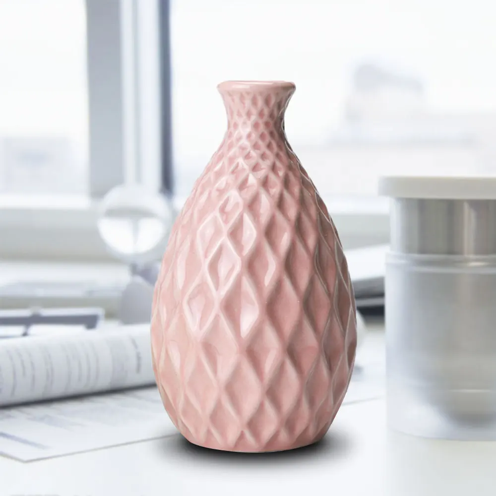 Flower Vase Ceramic Delicate Office Desktop Table Decoration Wedding Ornament Florero Nordic Decoration Home Drop shipping