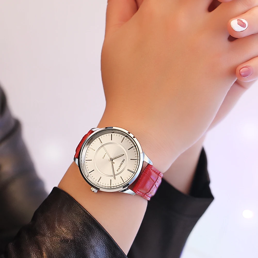 

2018 Hot Sales Watch Women Clock Dress Women's Watches REBIRTH Brand Casual Leather Quartz Watch Analog Ladies Wrist Watches Gif