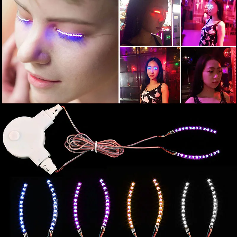 Buy 1 Pair LED Flashing Eyelid False Eyelashes with