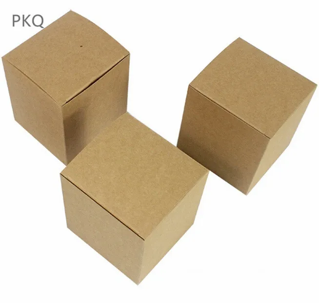 

5pcs 4 sizes brown Carton Kraft Paper square paper Box,small white cardboard paper packaging box,Craft Gift Soap Packaging box