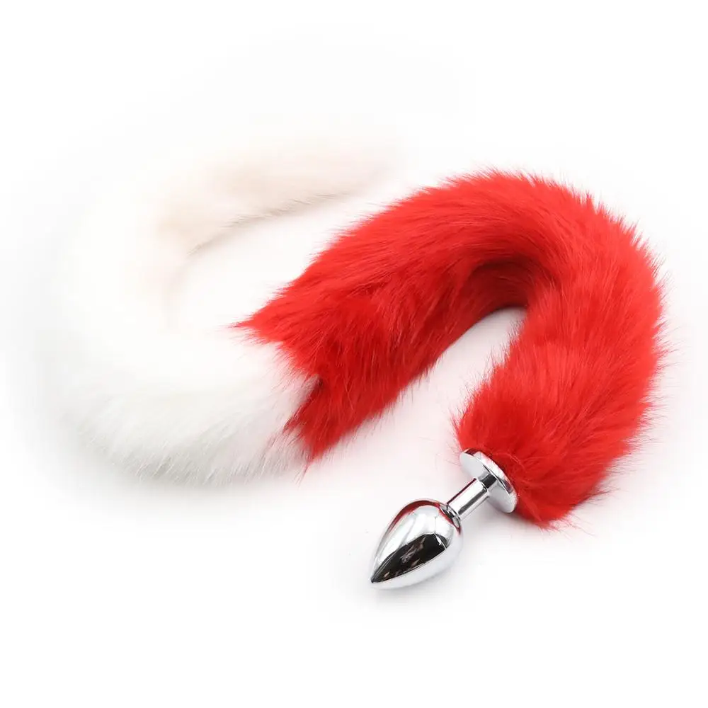 Manyjoy Anal Plug With Stainless Steel Fox Tail for Woman And Men Sexy Butt Adult SM Sex Toy |