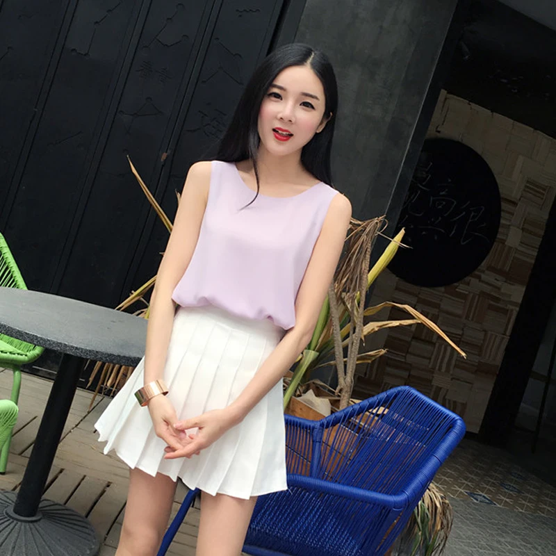 Banerdanni 2017 New Summer Women Blouse Loose Shirt O-Neck Chiffon Blouse Female sleeveless Blouse Plus Size 4XL Shirts