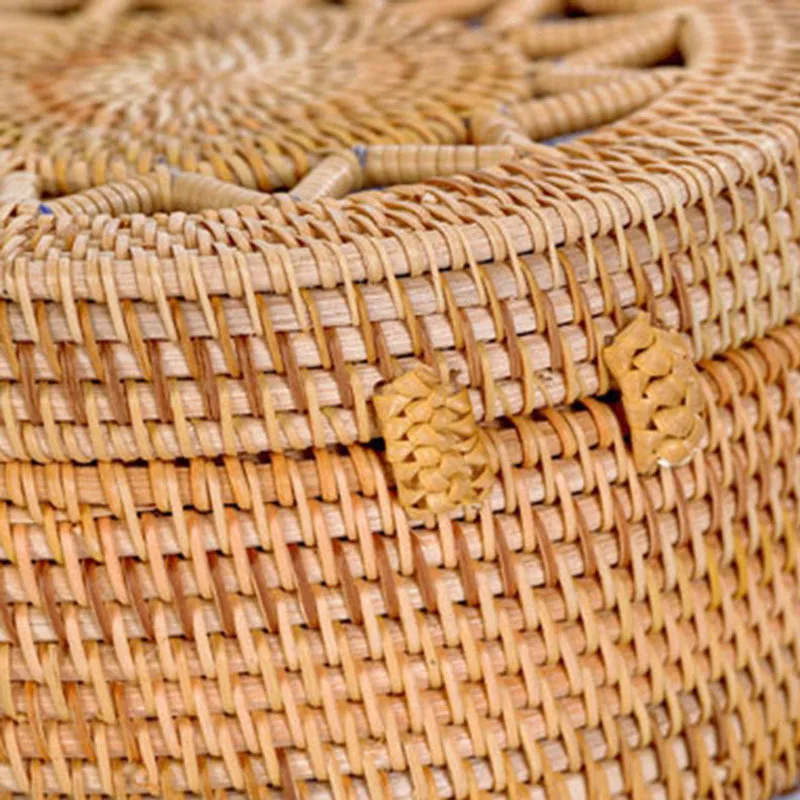 Female Vintage Bamboo Bags Women Bohemian Summer Beach Handbag Hollow Lady Circle Shoulder Bag Round Handmade Knitted Bag SS3033 (1)