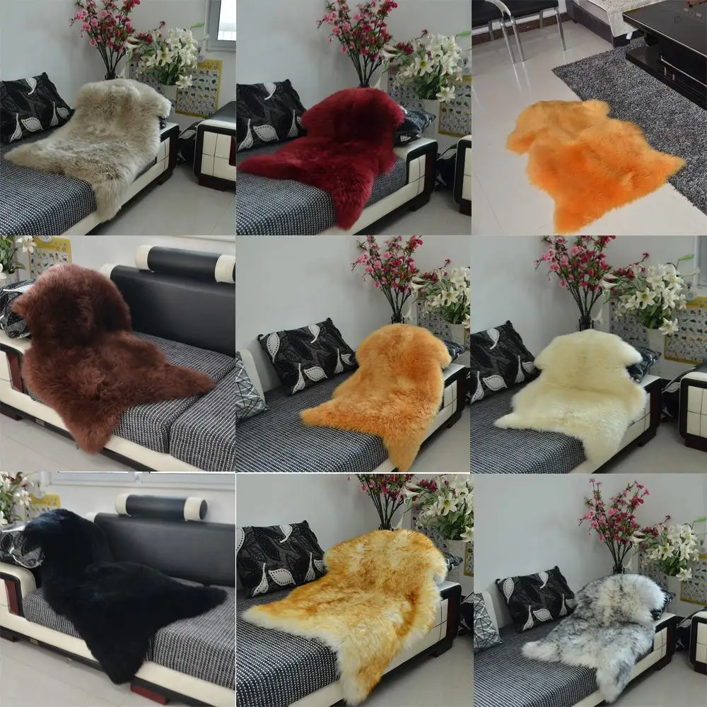 

Luxury Faux Sheepskin Lambskin Natural Long Wool Fur Rug Carpet Mat Bedroom