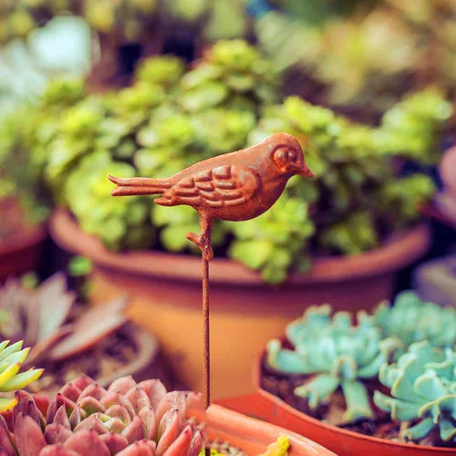 

Iron Miniature Bird Rust Garden Decoration Bird Retro Gardening Plugin