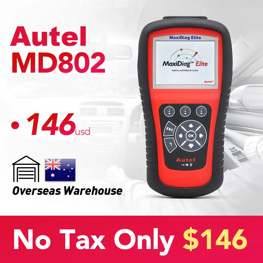 100 Original Autel Maxidiag Elite MD802 4 System 4 IN 1 Code Scanner
