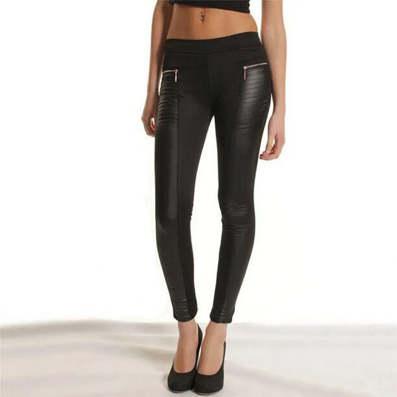 leather effect jeggings