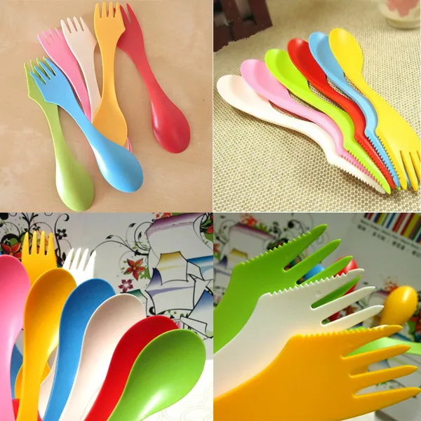 Полезный мини Spork Ланчбокс посуда для кемпинга походная вилка для использования на открытом воздухе комбинированный набор для альпинизма