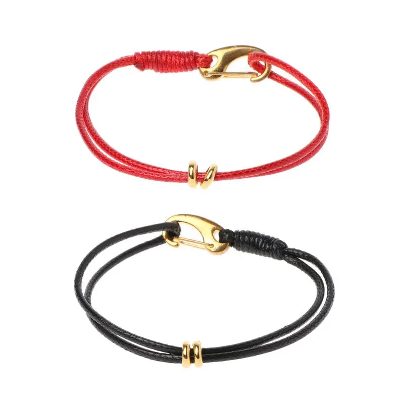 

Handmade Nautical Metal Hook Silk String Wax Rope Bracelet for Men Fashion Jewelry Exquisite Bracelet Christmas Gifts