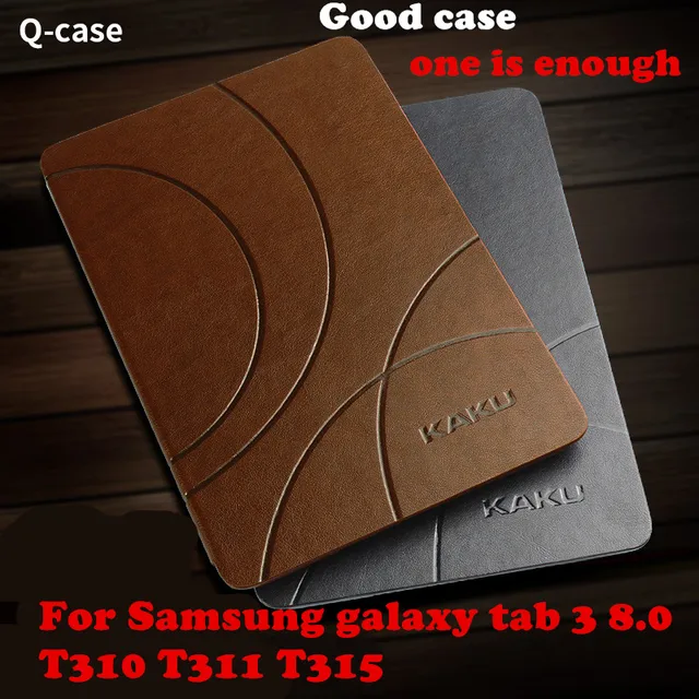 Best Offers Kaku Magnet PU Leather Case Smart Cover For Samsung galaxy tab3 tab 3 8.0 T310 T311 T315 Tablet case Protective shell 