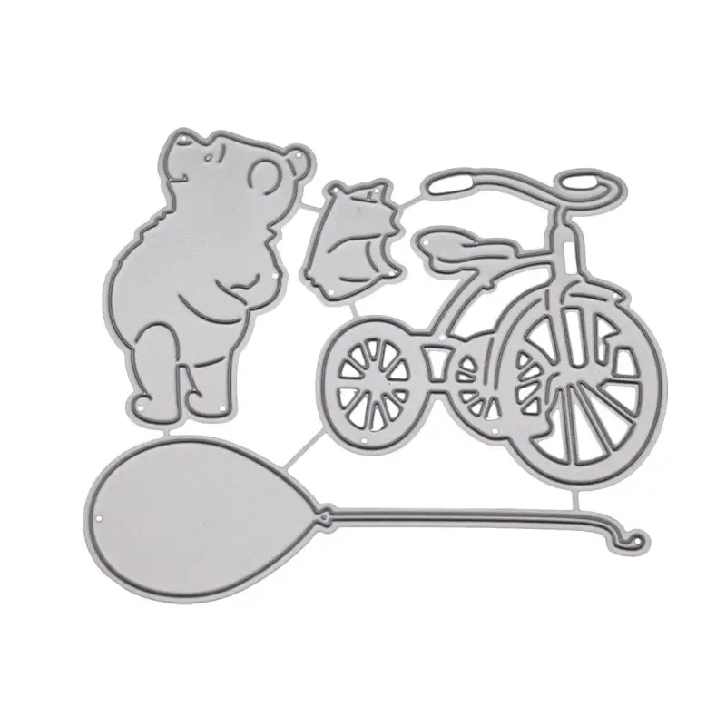

Bicycle Bear Metal Cutting Dies Stencil DIY Scrapbooking Album Stamp Paper Card Embossing Craft Decor