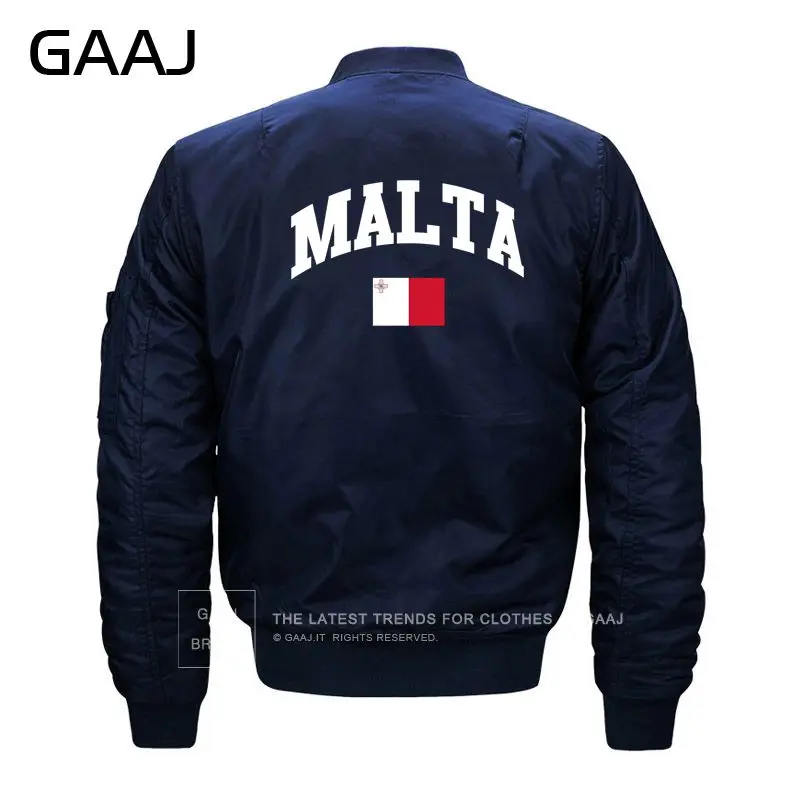 GAAJ Malta куртка с изображением флага для мужчин 6XL 7XL 8XL куртка в уличном стиле Военный Стиль зимнее флисовое пальто с круглым вырезом Водонепроницаемая армейская#4ZE02 - Цвет: Thin Navy
