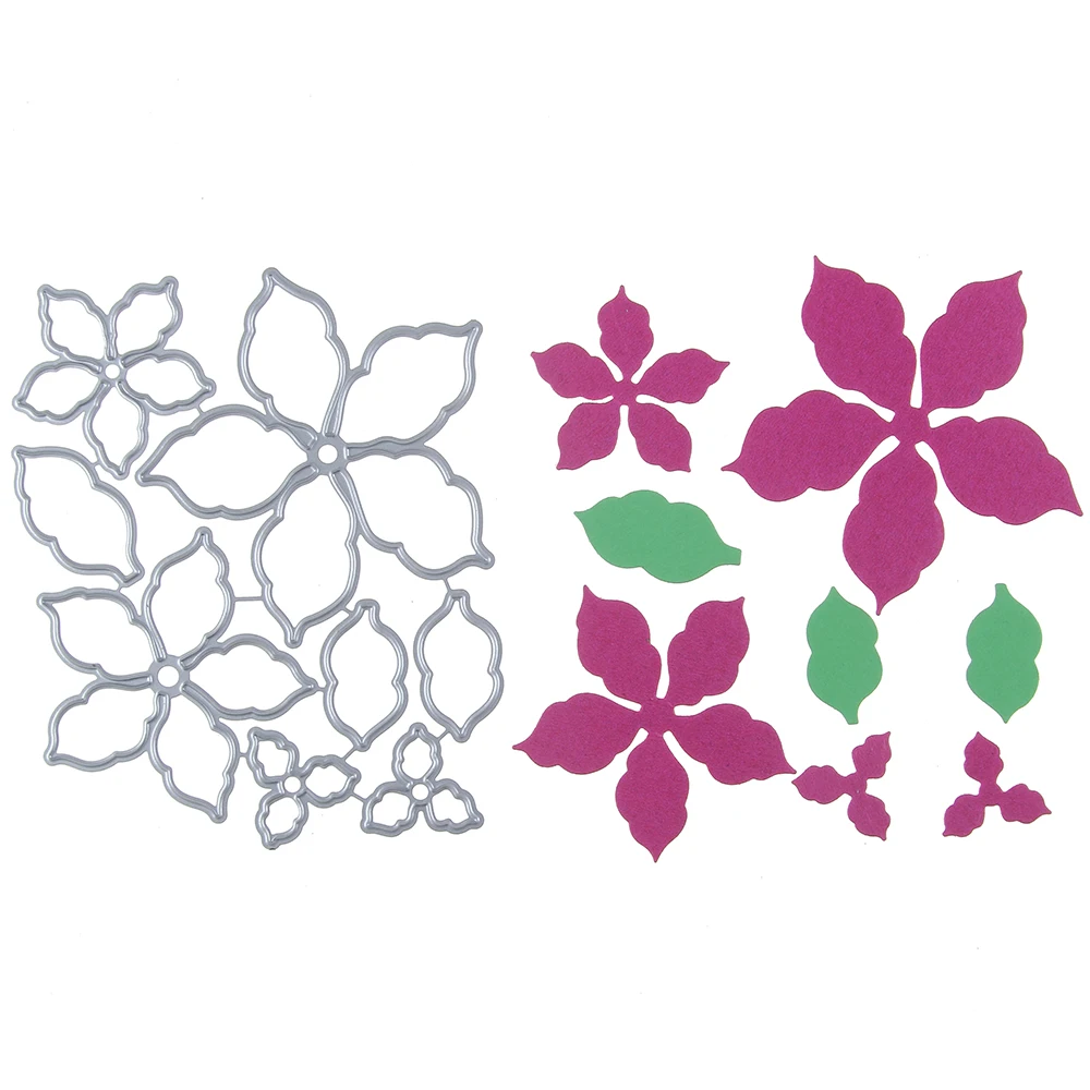 

Ufurty Poinsettia Design Metal Cutting Dies Scrapbooking Embossing Dies Cut Stencils DIY Decorative Cards Home Decor New 2018