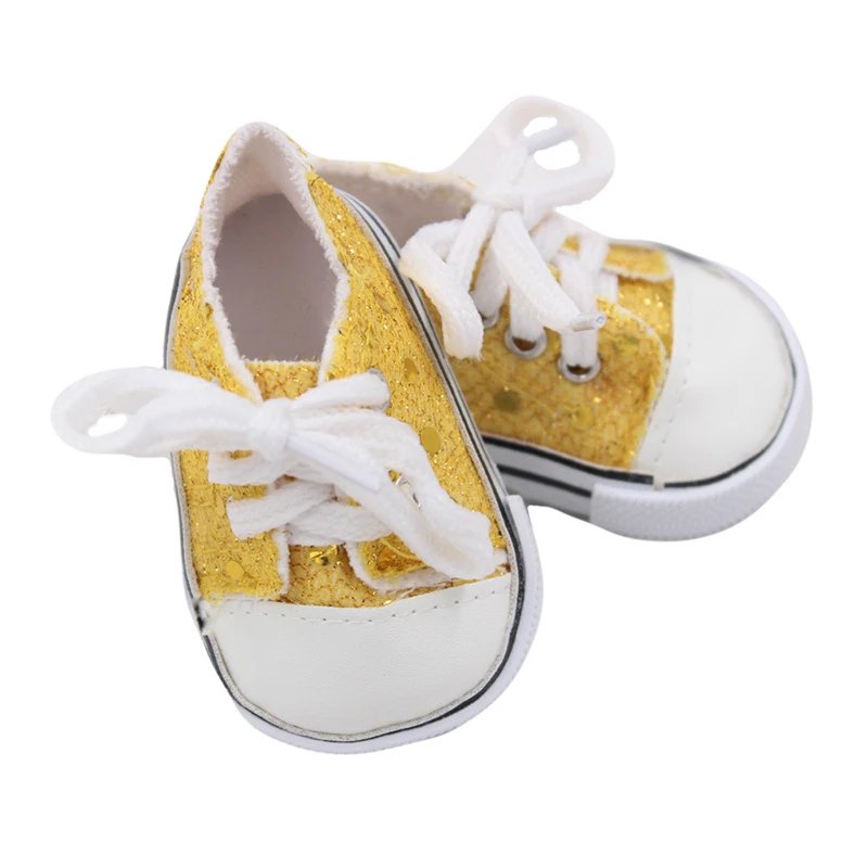 Кукольная обувь лидер продаж Популярная парусиновая обувь для девочек куклы 7,5 см кроссовки ручной работы с блестками обувь для Аксессуары для детской куклы