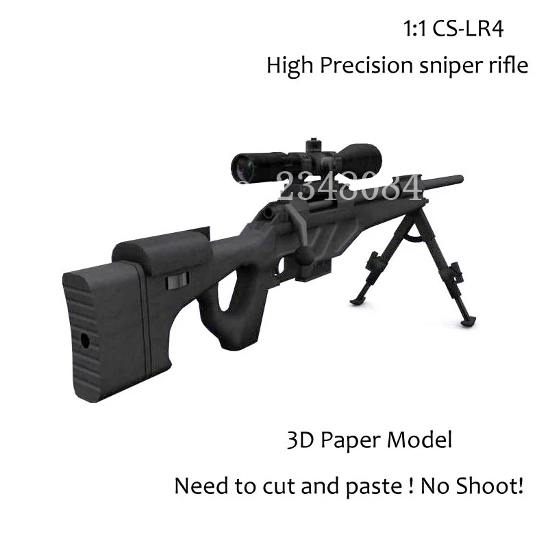 3d Paper Model Scale 1 1 Cs Lr4 High Precision Sniper Rifle Diy Arms Papercraft Handmade Paper Toys For Cosplay Gun No Shoot Toy Car Steering Wheel Toy Dolltoy Novelties Aliexpress