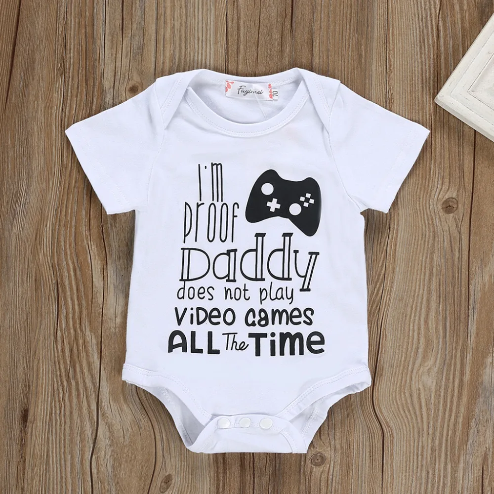 

1PCS Baby short-sleeved letter robes romper girls boys short-sleeved funny cotton tights jumpsuit suit clothes baby F4