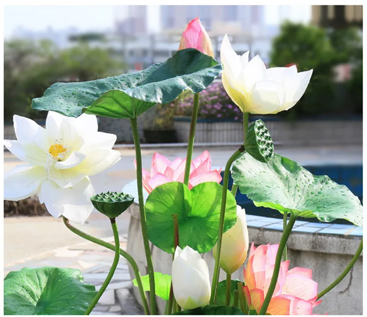 Искусственный ПВХ лист лотоса имитация листьев лотоса для Будды водяная Лилия сад DIY домашний декор один цветок лотоса растение