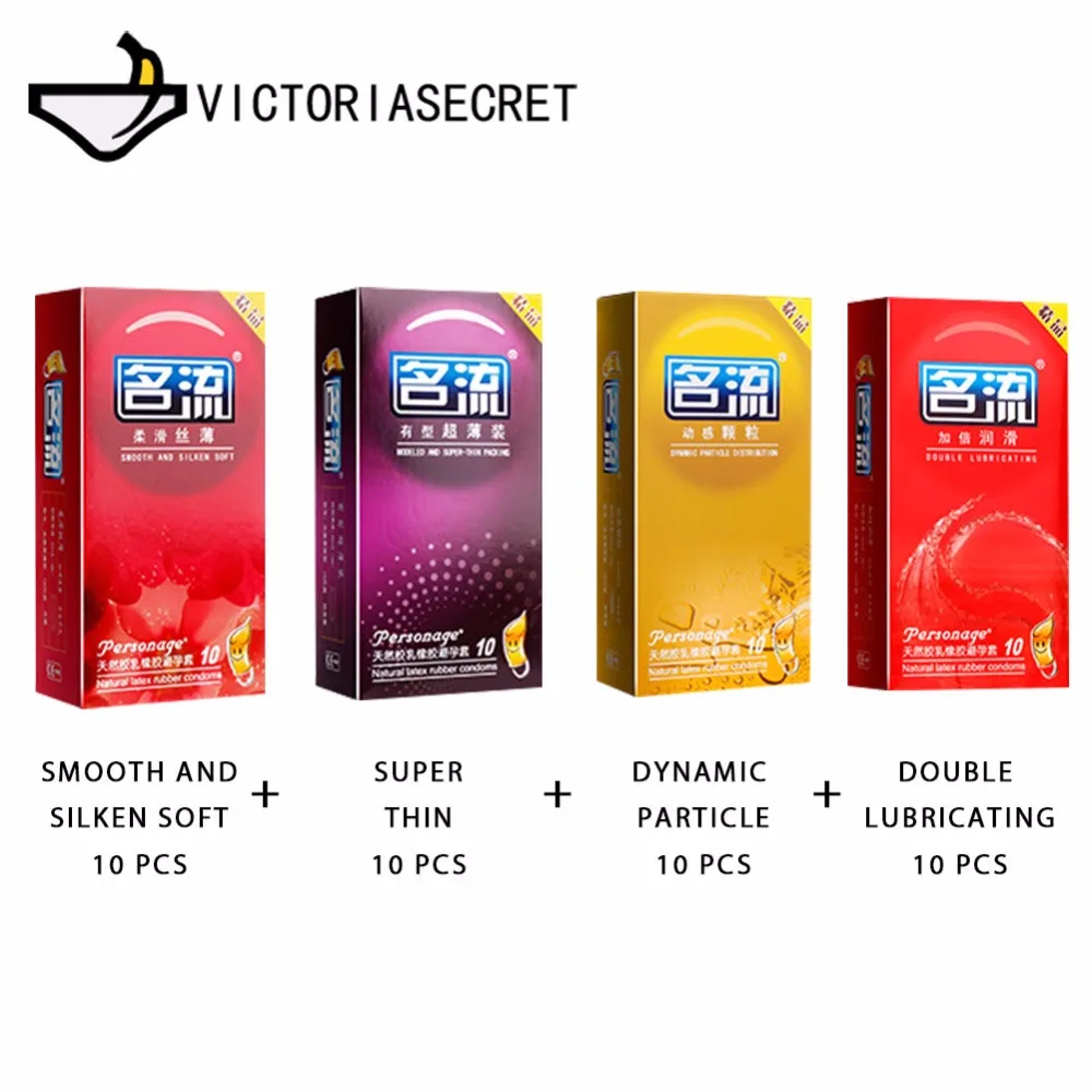 40 Pcs 4 Types Penis Condoms G spot Delay Ejaculation Condoms Cock Ring Erotic Penis Sleeve Sex Toy for Men Sex Products Dildo