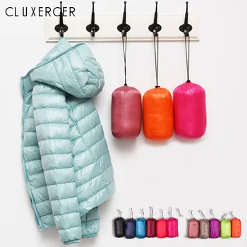 

Ultra Light Duck Down Jackets Women 2020 New Hooded Winter Coat Long Sleeve Warm Slim 7XL Plus Size Jacket Lady Jaqueta Feminina