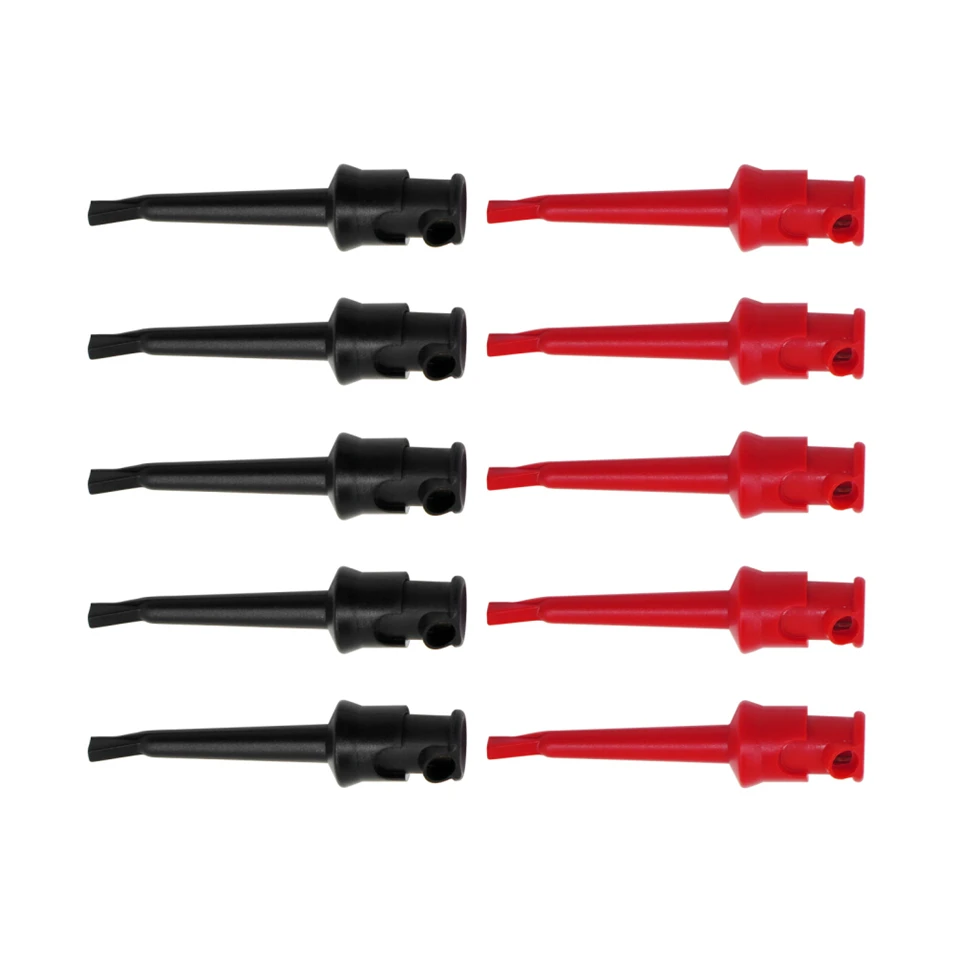 

New Cleqee P5002 10pcs Multimeter Good Quality Test Hook Clip Lead Wire Kit Grabbers Test Probe SMT/SMD IC D20 Cable Welding