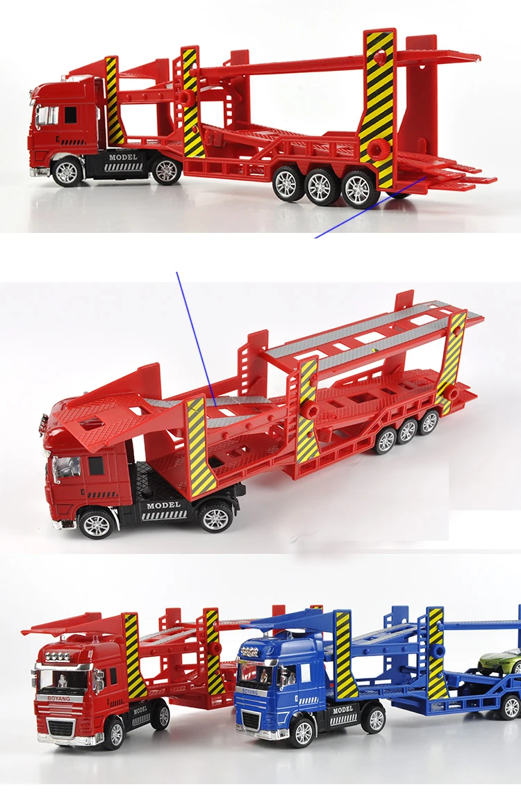 Двухэтажный бортовой прицеп модель автомобиля игрушка транспортер Сплав Инженерная модель автомобиля моделирование 1:50 детская игрушка модель грузовика