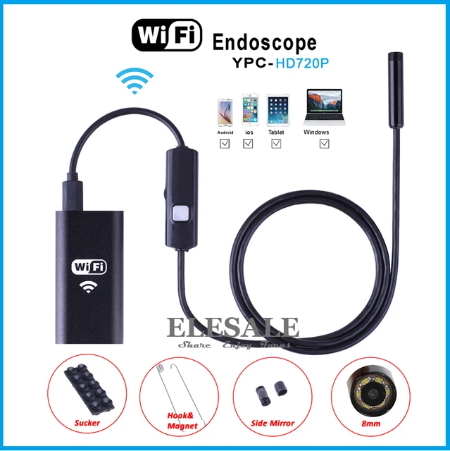 8mm 1/2/3.5/5m Wireless Wifi Endoscope Android Camera Borescope HD 720P