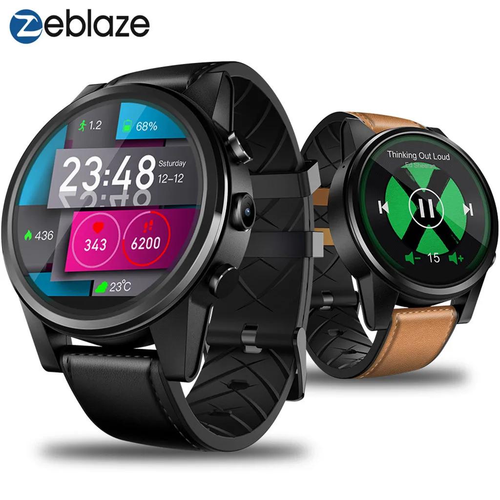 

Zeblaze THOR4 Pro Bluetooth Android Quad Core 1GB+16GB Smart Horloge Touch Screen Camera GPS 4G WiFi Hartslag Smart Watch