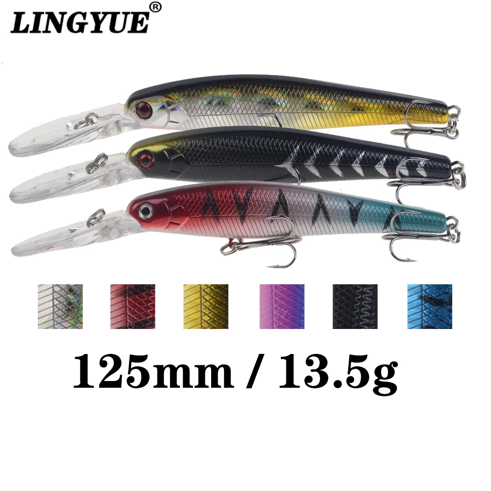 LINGYUE длинная жесткая приманка гольян 125 мм/13,5 г плавающая кренкбейт дайвинг 2 м воблер isca, искусственный Pesca Japan Leurre