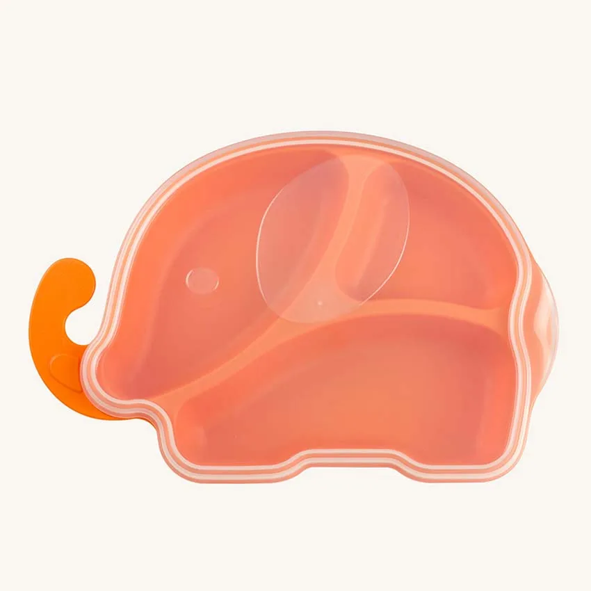 

Fashion BPA Free Baby Tableware Infant Elephant Shape Feeding Plate Cartoon Kid Fruit Dishes 3 Colors Children Training Dish