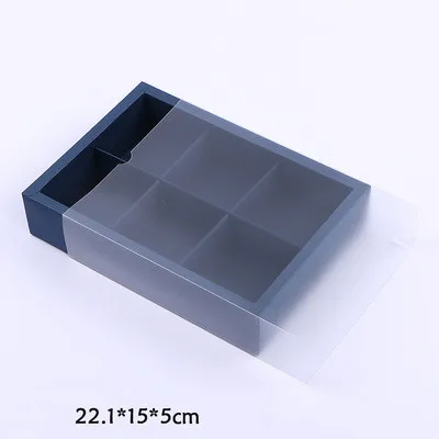 Out Size 24x17x5.1cm Пищевая коробка для выпечки с прозрачным окном, Подарочная коробка для печенья, твердые коробки для макарон шоколадный Маффин коробка контейнеры для упаковки - Цвет: Out Size 24x17x5.1cm
