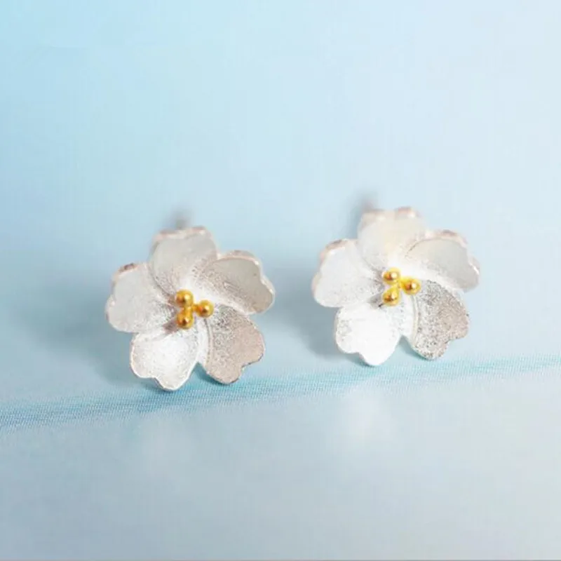 Горячие Изысканные простые эстетические ювелирные изделия из стерлингового серебра 925 пробы красивая вишня высококачественные антиаллергические серьги SE9