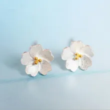 Горячие Изысканные простые эстетические ювелирные изделия из стерлингового серебра 925 пробы красивая вишня высококачественные антиаллергические серьги SE9