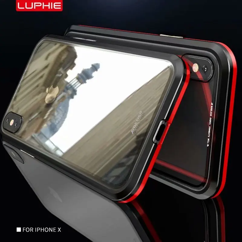Luphie для iPhone XR бампер чехол для iPhone XS максимальный чехол алюминиевая металлическая рамка магнитная рамка чехол противоударный защитный щит