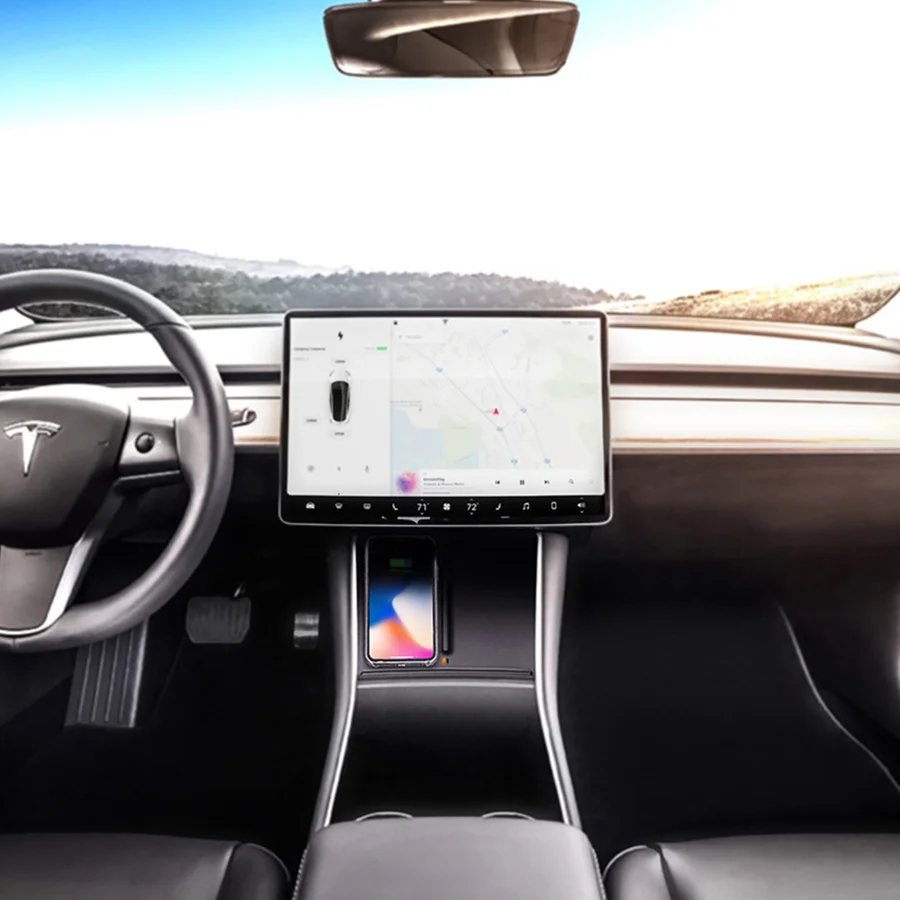 Беспроводное Автомобильное зарядное устройство для Tesla модель 3 iPhone X XR 8 Plus