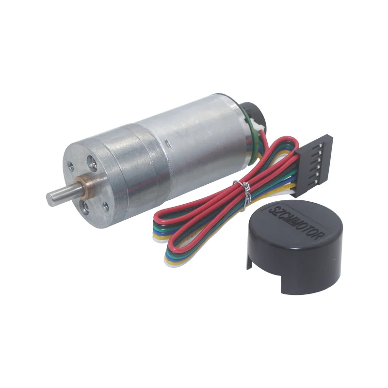 

25mm Diameter Large Torque Speed Reduction 2 Phases Pulses Output Detection CW/CCW Encoder Gear Motor with Protecting Hood