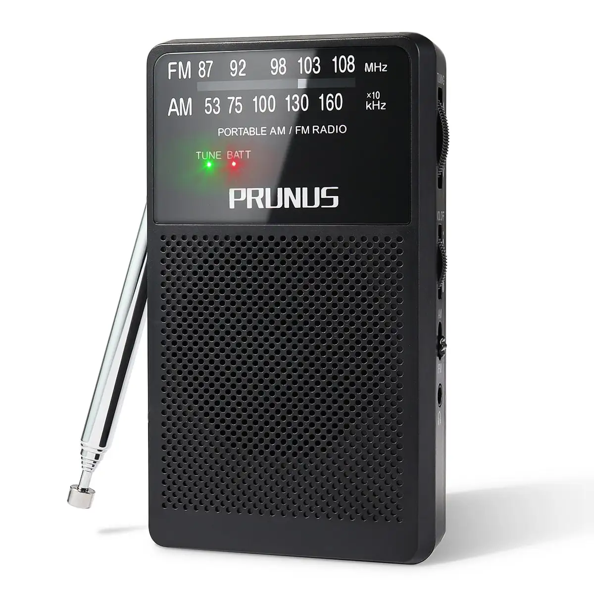 PRUNUS ANJIAN-A166 Мини Радио Портативный AM/FM стерео карманное радио ультра-длинный антенный приемник сменный аккумулятор(AA) черный - Цвет: EAJA166CE