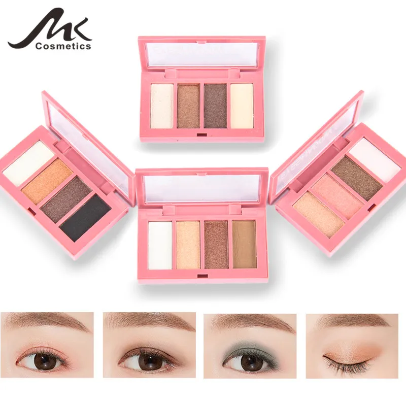 

MK 4 Colors Matte Pigment Glitter Eyeshadow Palette Makeup Metallic Eye Shadow Matte Diamond Glitter Matallic Eye Makeup Kit