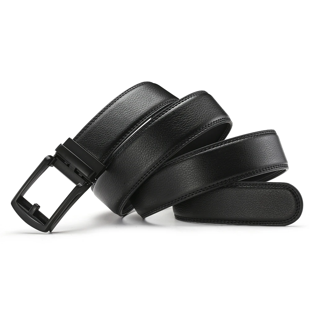 PATEROY Click Buckle Men's Belt Luxury Leather Waist Belt Men Cinto Cinturon Hombre Riem Cinturones