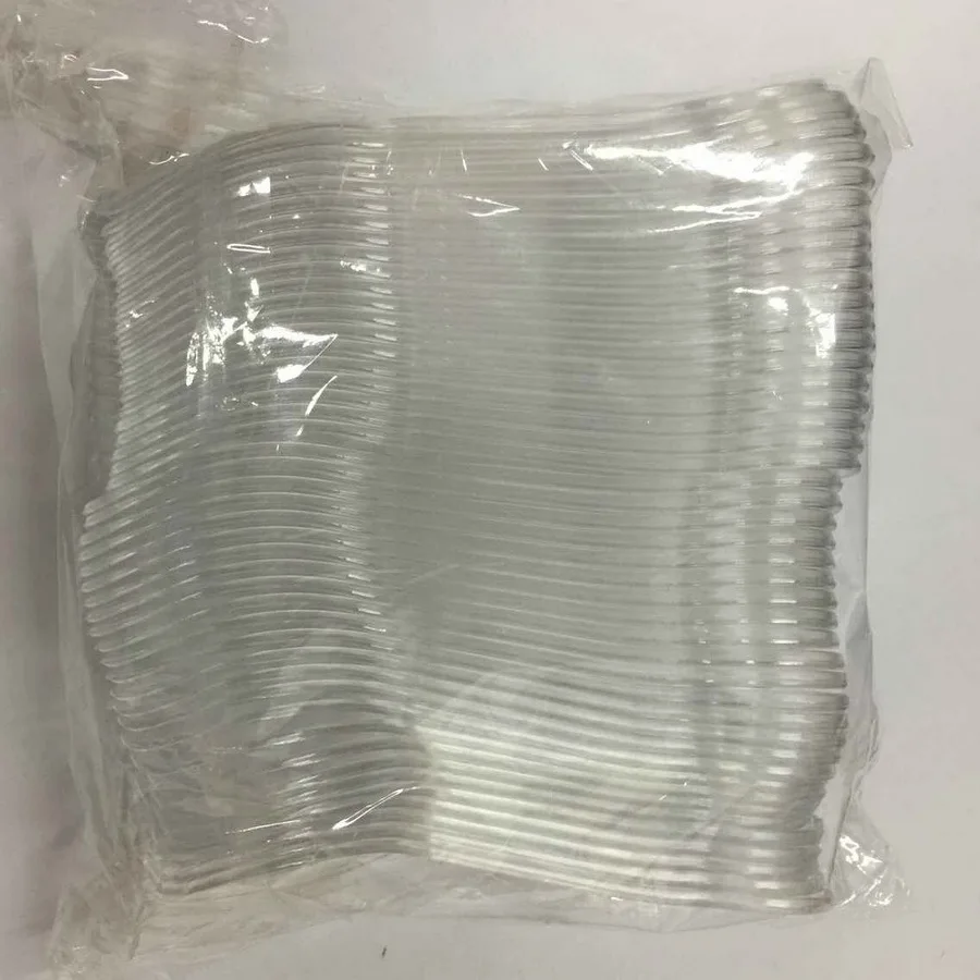 90pcs/lot Individually wrapped disposable plastic ice cream spoon thick transparent candy bar spoon