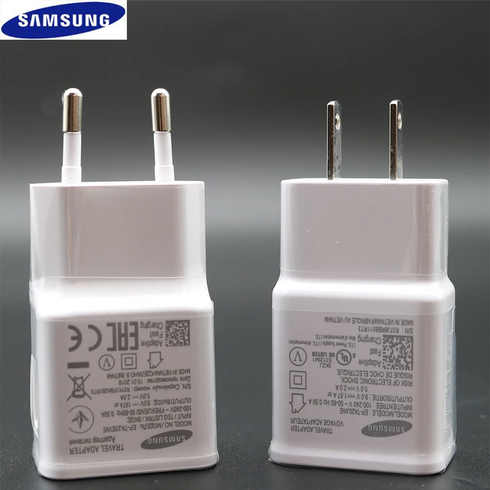 

Original Fast Charger Travel Adapter EU US UK 9V1.67A&5V2A Quick Charger 3.0 Type-C For Samsung Galaxy S9 S9+ S8 S8 Plus note 8