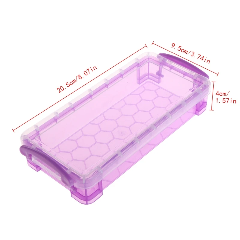 

Brush Painting Storage Box Sketch Pencil Container With Clear Lid Two Handle