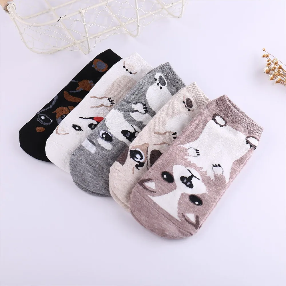 

Women Size Animal Ankle Socks Friend Pug Corgi Rottweiler Schnauze Samoyed Dog Pet SOX for Elder Children or Adult Women Size