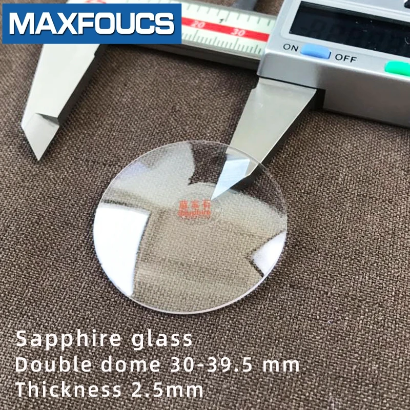 

Watch glass Anti-scratch sapphire single dome Thick 2.4/ 2.5/2.6/2.8mm diameter 30 mm to 39.5 mm Transparent crystal 1 Pieces