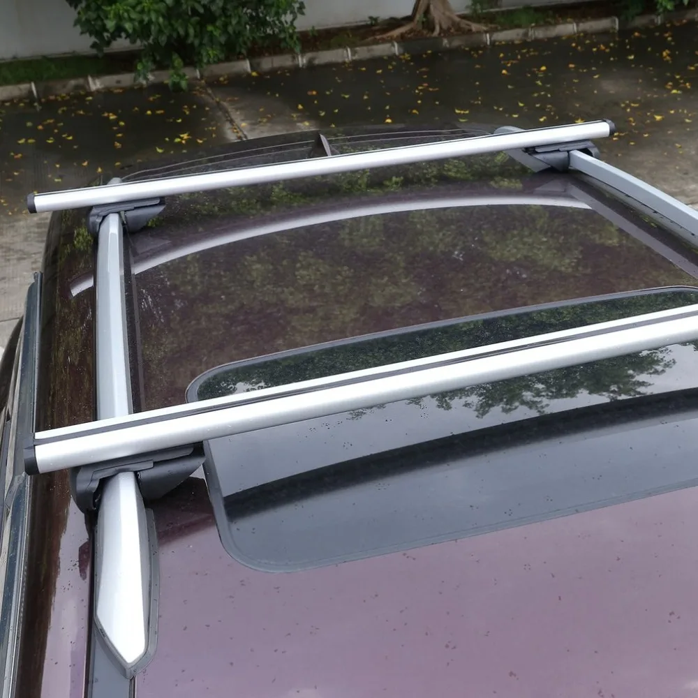 

123CM Universal Car Auto Vehicle Lockable Anti-Theft Roof Rack Cross Bars With Rails Rack Locking Bar Luggage Carrier Tool Parts